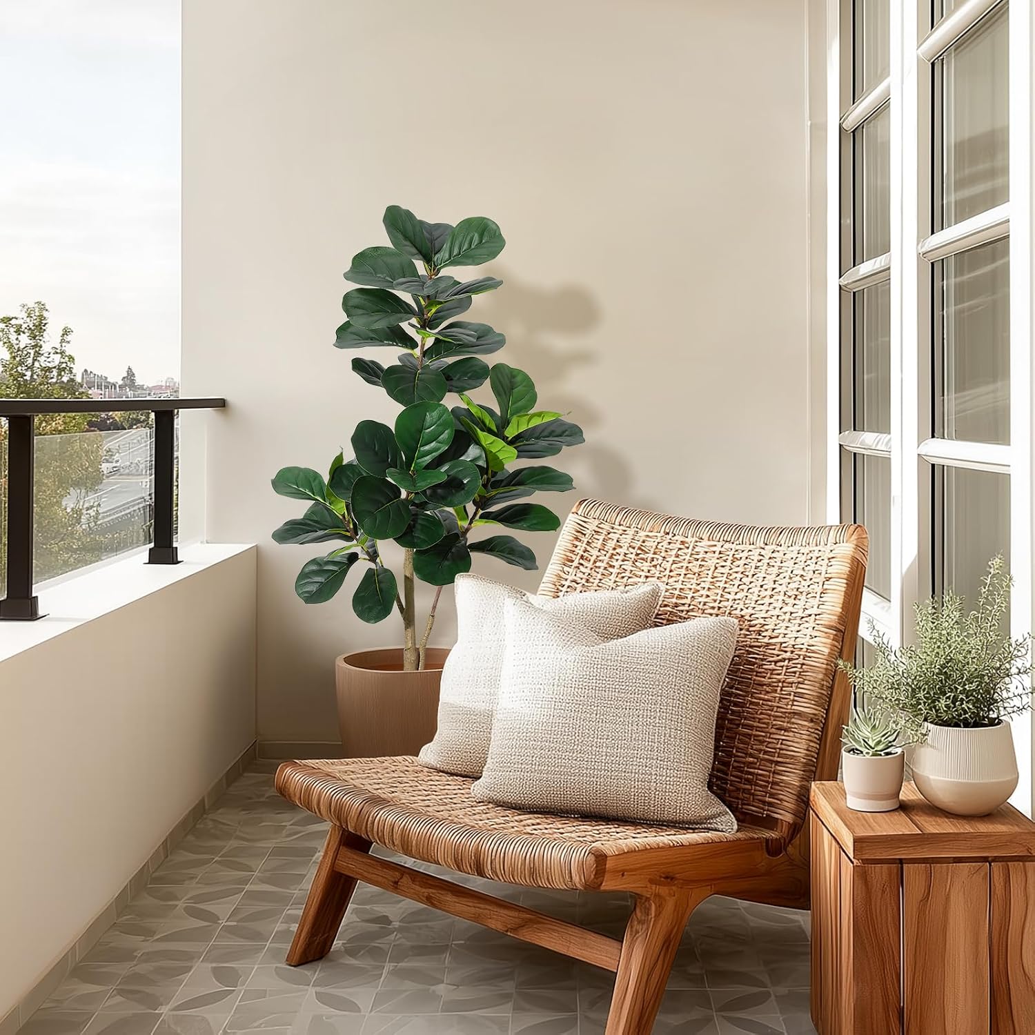4 ft Fiddle Leaf Fig Tree Arti - Ficus Lyrata Tree recension och pris